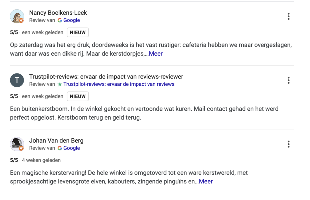 Google reviews tuincentrum de boet